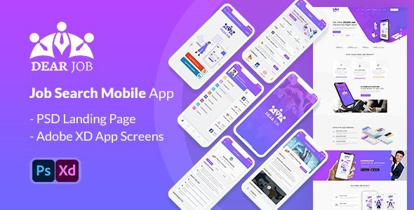 Dearjob - Adobe XD mobile application icon