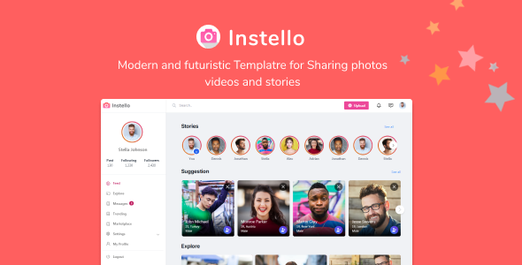 Instello Ultimate Photo Sharing HTML Template icon