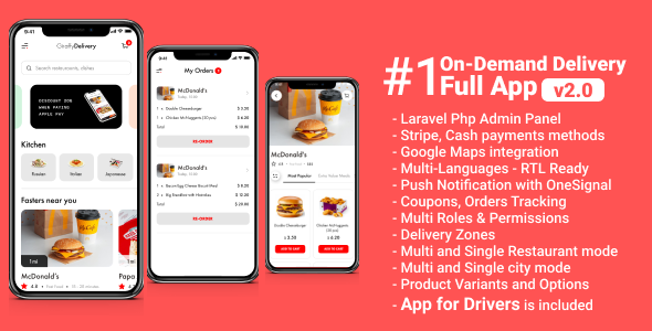 Food delivery full app with backend - Giraffy Delivery v2 icon