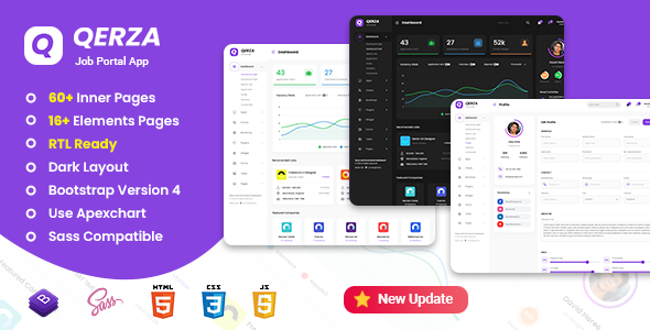 Qerza - Job Portal Admin Dashboard Bootstrap HTML Template
