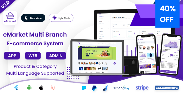 eMarket E-commerce - Mobile eCommerce App & Website with Laravel Admin Panel + Delivery Man App V3.0 icon