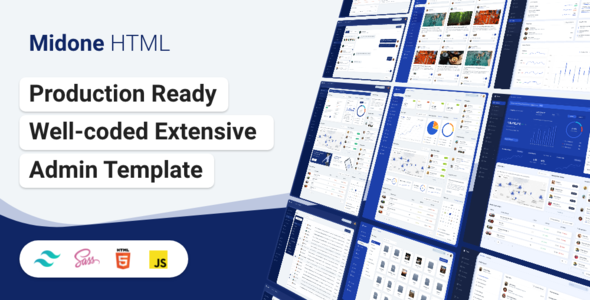 Midone - HTML Admin Dashboard Template + XD Design File icon