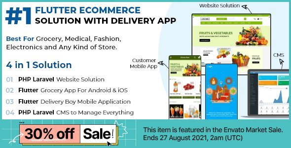 Flutter Delivery Solution Apps with Advance Website and CMS