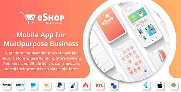 eShop - Flutter Multi Vendor eCommerce Full App Flutter Ecommerce Mobile App template