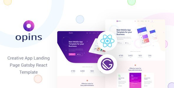 Opins - Gatsby React App Landing Page Template