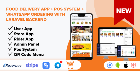 Food Delivery App + POS System + WhatsApp Ordering