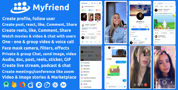 Myfriend - Friend Chat Post Tiktok Follow Radio Group ecommerce