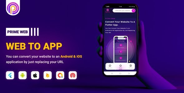 Prime Web - Convert Website to a Flutter App icon