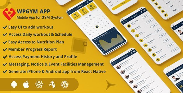 WPGYM App – Mobile App for Wordpress Gym System