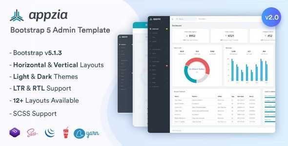 Appzia - Responsive Bootstrap 5 Admin Dashboard