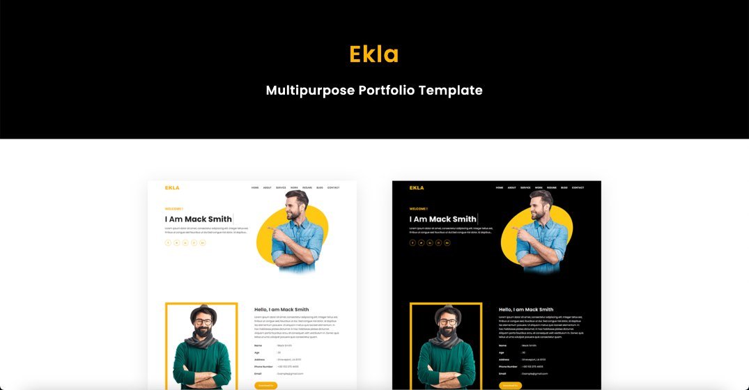 Ekla Multipurpose Portfolio HTML Template