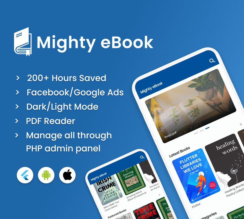 Mighty eBook - Flutter eBook Reader App with php backend - 6