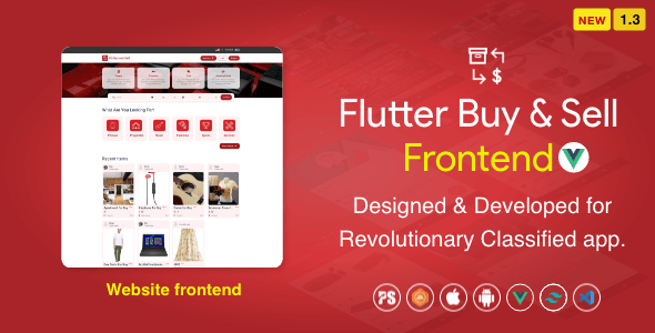 BuySell Frontend with Vue.js and PHP Backend (Olx, Mercari, Carousell, Classified ) Full App (1.3) Flutter Chat &amp; Messaging Mobile App template