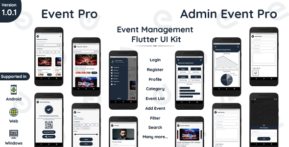 Event Pro - Events Management and Booking Flutter App UI Kit