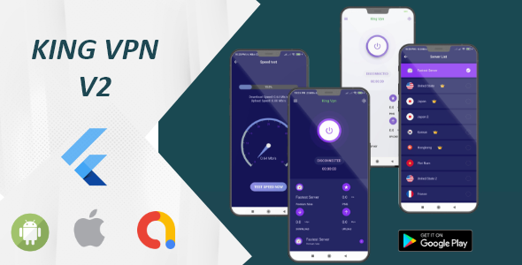 King Vpn V2- Flutter with Unlimited Server icon