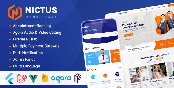 Nictus Consultation - Complete online appointment booking solution with flutter mobile app & laravel icon