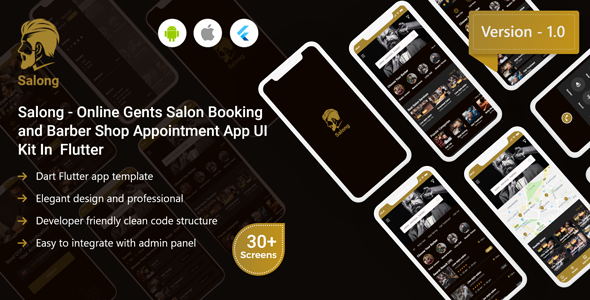 Salong – Online Salon Booking and Barber Shop Appointment App UI Kit