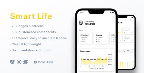 Smart Home - Device Control | Mobile App Template | Ionic 6 | Capacitor 3 Ionic  Mobile Boilerplate