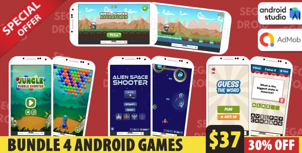 Bundle 4 Android Studio Games with AdMob Ads icon