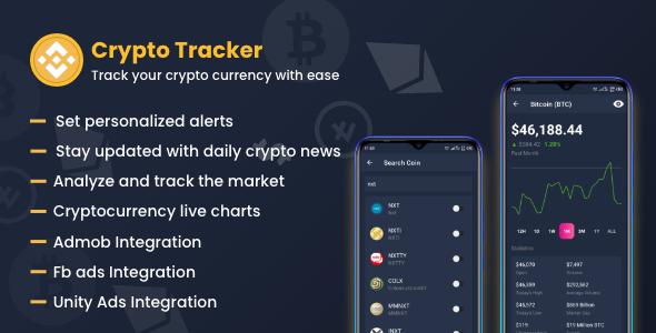 Crypto Currency Tracker : Market analysis tool Unity Crypto &amp; Blockchain Mobile App template