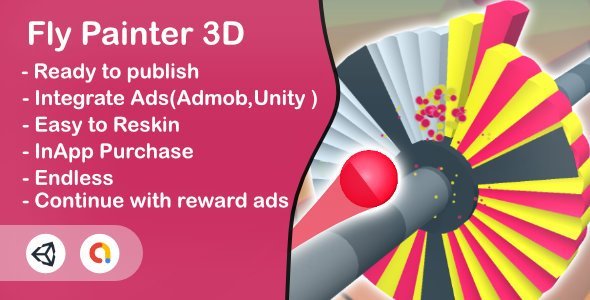 Fly Painter 3D(Unity Game+Admob+Android+iOS) icon