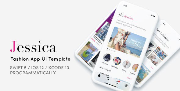 Jessica, Fashion App UI Template - Programmatically icon