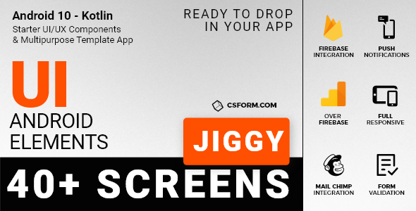 Jiggy | Android UI Theme / Template App | Multipurpose Starter App Unity  Mobile App template