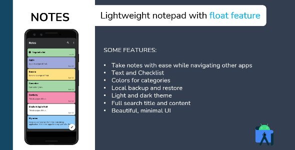 Notes: Lightweight Noting App with Floating Feature icon