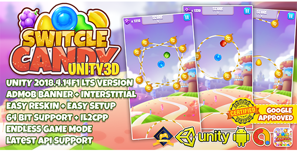 SWITCHLE CANDY UNITY3D + ADMOB + LATEST API SUPPORT +