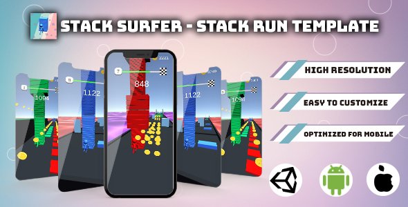 Stack Surfer - Stack Run 3D(Unity Game Template + UnityAds) icon