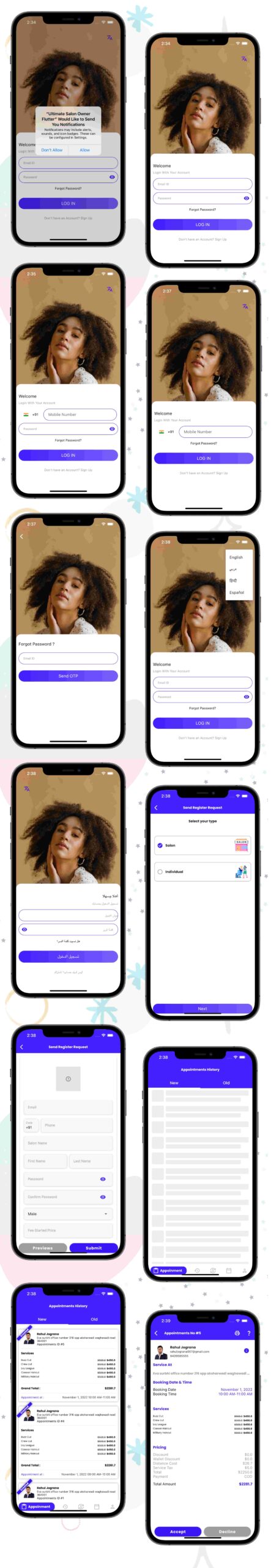 Multi Salon, Individual Appointments Booking System Full App Solution Flutter / Laravel / Angular - 9