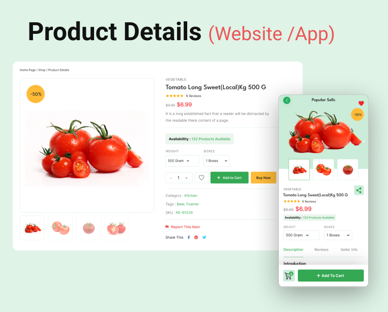 ​​​EcoShop - Multivendor Food, Grocery, Ecommerce Flutter App with Admin Panel & Website - 6