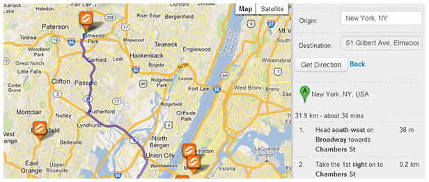 Google Maps Directions Super Store Finder