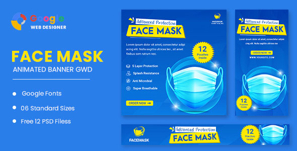 Face Mask Animated Banner Google Web Designer icon