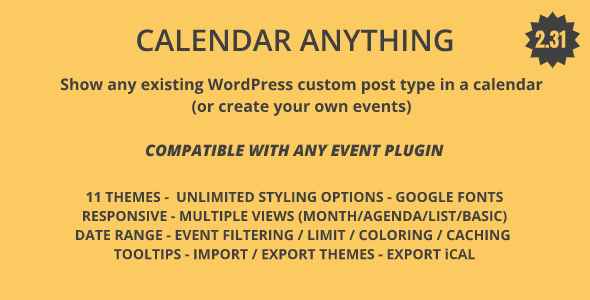 Calendar Anything | Show any existing WordPress custom post type in a calendar icon