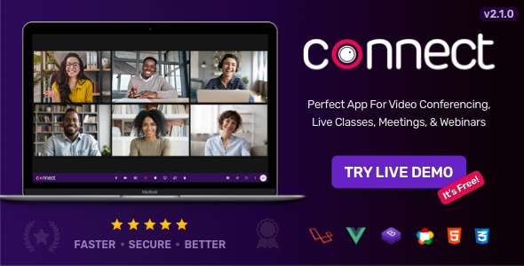 Connect - Video Conference, Online Meetings, Live Class & Webinar, Whiteboard, Live Chat icon