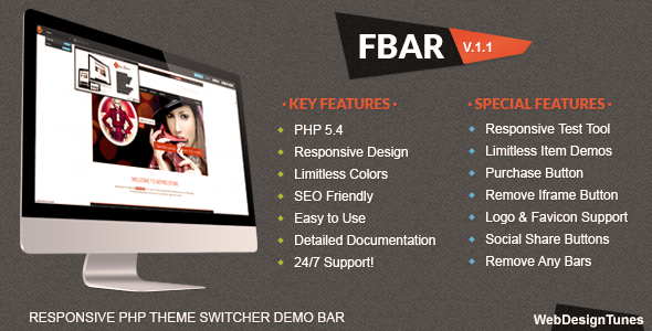 FBar - Responsive PHP Theme Switcher Demo Bar icon