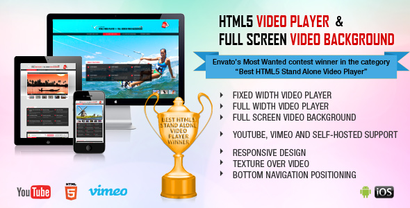 HTML5 Video Player & FullScreen Video Background icon