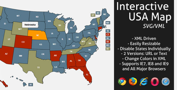Interactive SVG USA Map icon