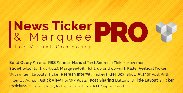 Pro News Ticker & Marquee for WPBakery Page Bilder : Display Post, Custom Post, RSS & WooCommerce icon