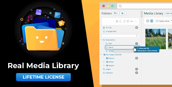 Real Media Library: Media Library Folder & File Manager for Media Management in WordPress icon
