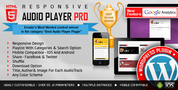 Responsive HTML5 Audio Player PRO WordPress Plugin icon