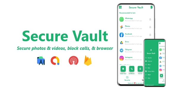 Secure Vault - Hide Photos, Videos, App Locker, Call Blocker & Browser | ADMOB, FIREBASE, ONESIGNAL icon
