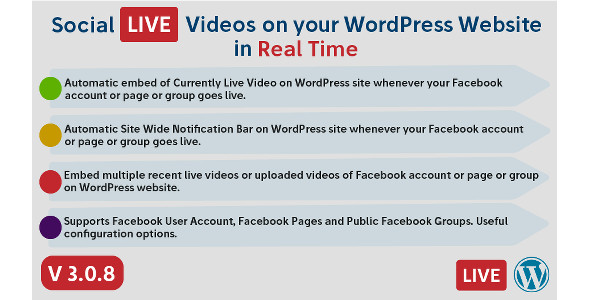 Social Live Video Auto Embed for WordPress icon
