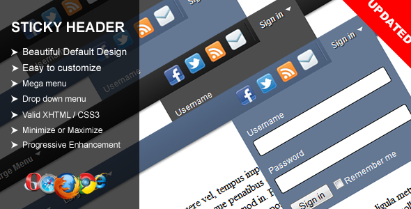 Sticky Header icon