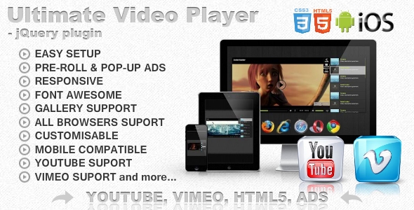 Ultimate Video Player with YouTube, Vimeo, HTML5, Ads icon