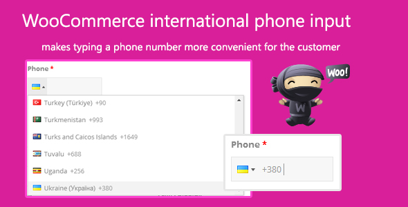 WooCommerce international phone input icon