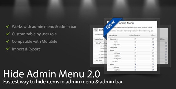 WordPress Hide Admin Menu Plugin icon