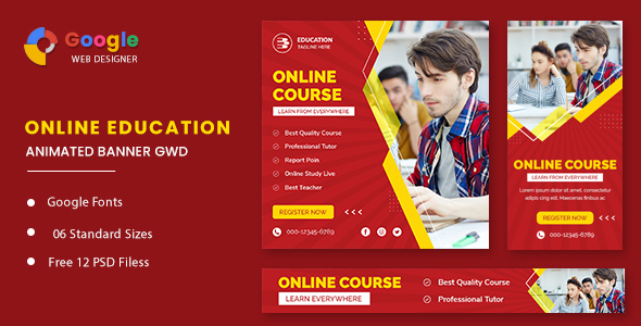 Online Course Animated Banner GWD icon