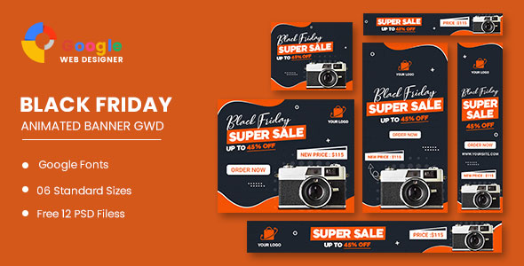Product Sale Black Friday HTML5 Banner Ads GWD
